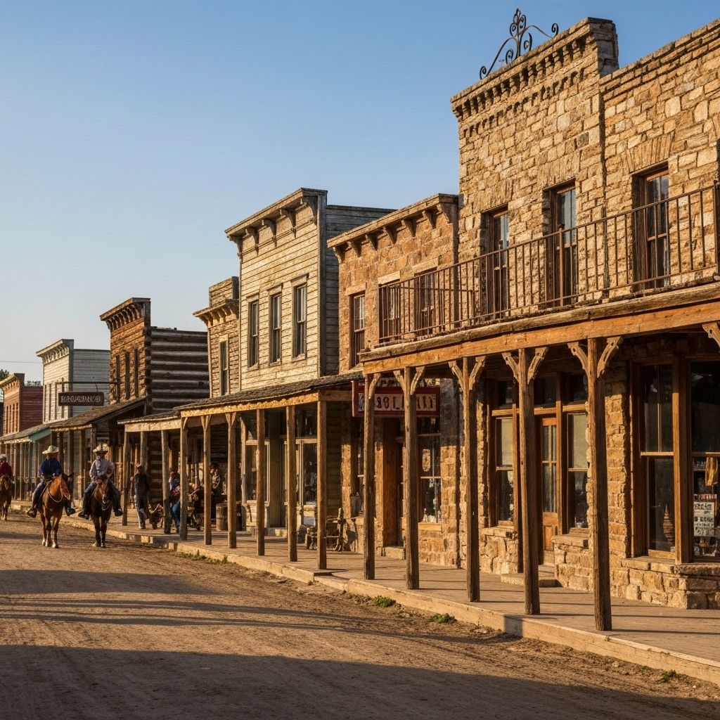 Star Valley main street with western storefronts